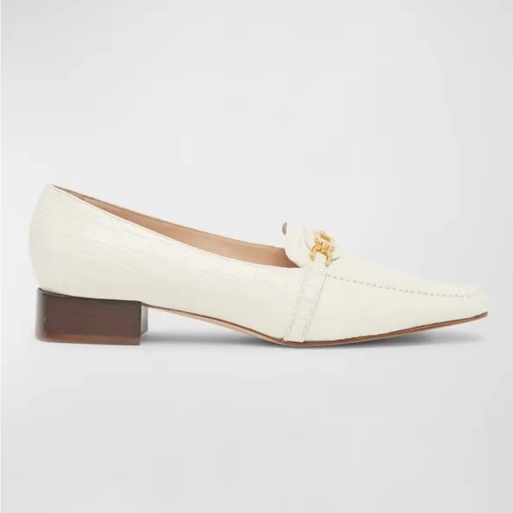 Tom Ford Whitney Croco Chain Loafers White Gold Women’s EU 36.5/US 6.5